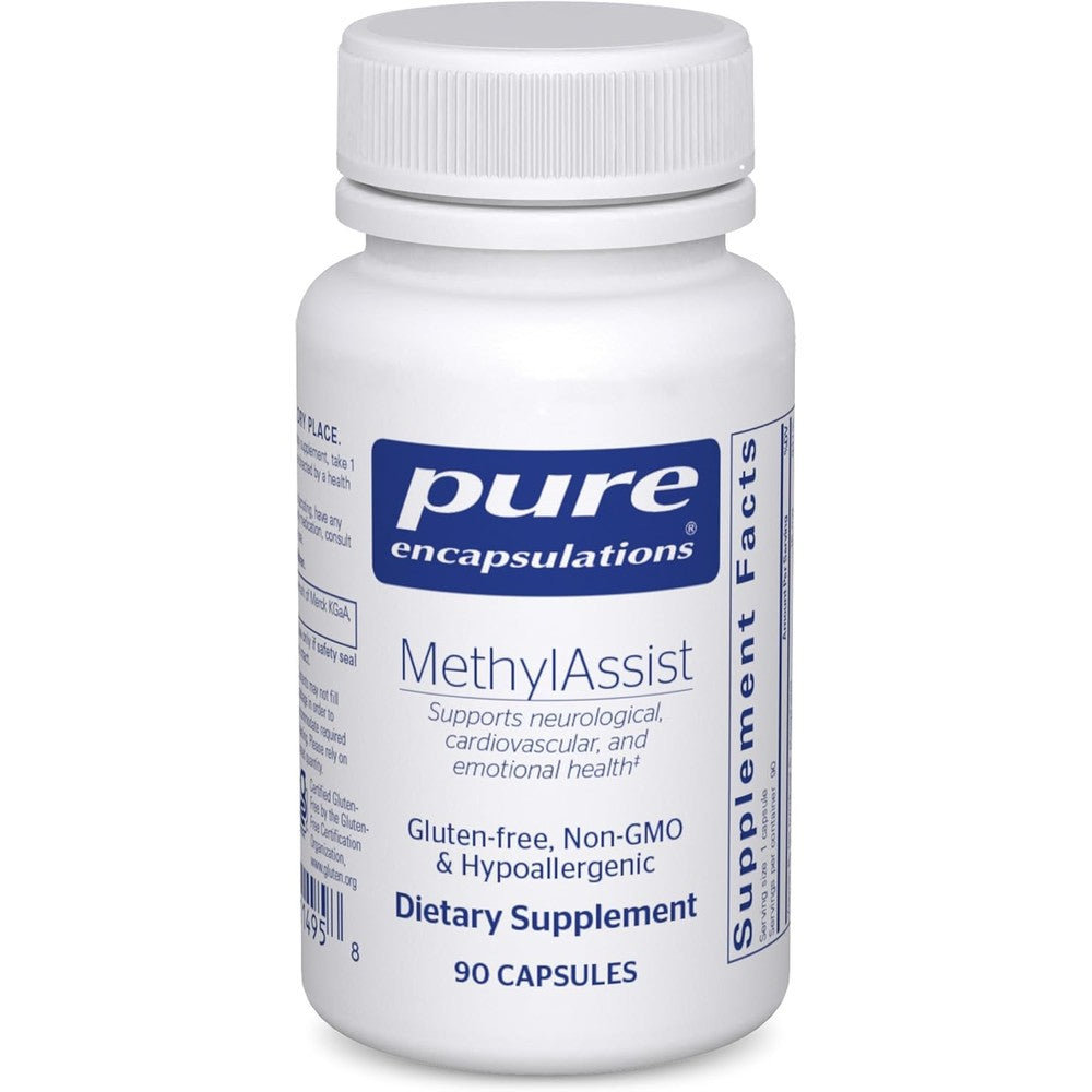 Pure Encapsulations MethylAssist B Vitamin Complex front bottle view for methylation support.
