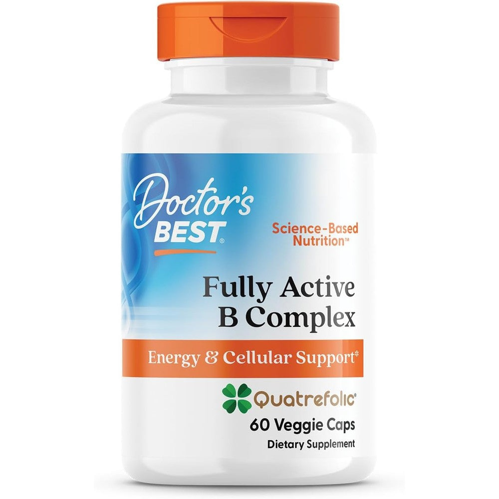 Doctor's Best Fully Active B Complex front view bottle for daily cellular energy support.