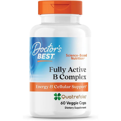 Doctor's Best Fully Active B Complex front view bottle for daily cellular energy support.
