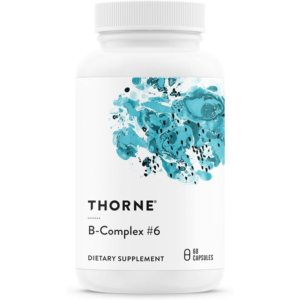 Thorne B Complex 6 bottle front view showing active forms supplement capsules.