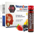 Neurobion B12 Forte liquid supplement front view of packaging box showing 10 vials variant.