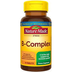Nature Made Stress B Complex front view bottle of daily dietary supplements for energy support