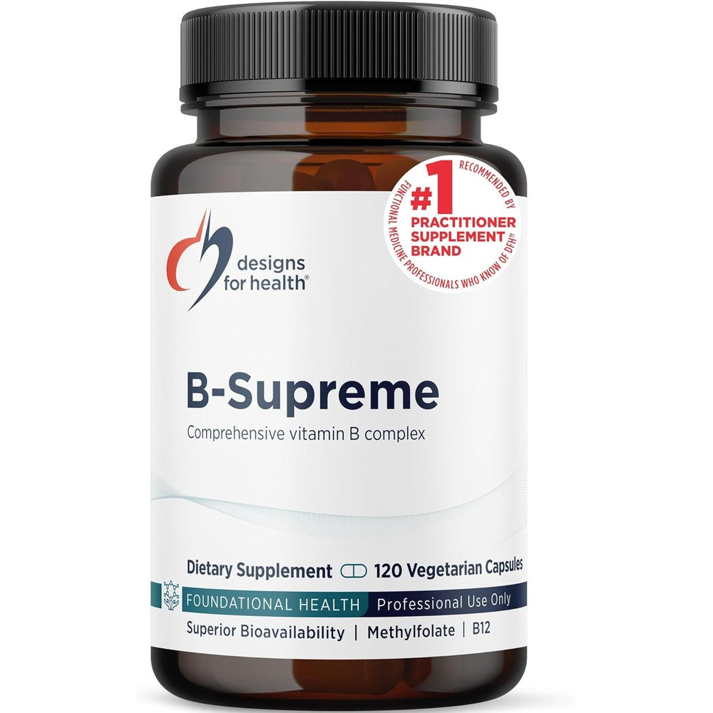 Designs for Health Methylated Vitamin B Complex 120 capsules front view bottle