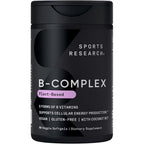 Sports Research Vitamin B Complex 60 veggie softgels front bottle view for cellular energy support.