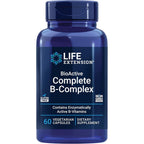 Life Extension BioActive Complete B Complex 60 vegetarian capsules front bottle view for cellular energy support