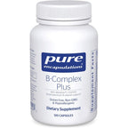Pure Encapsulations B Complex Plus 120 capsules bottle front view showing the active ingredients label