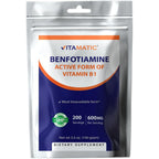 Vitamatic benfotiamine pure powder front view packaging and label