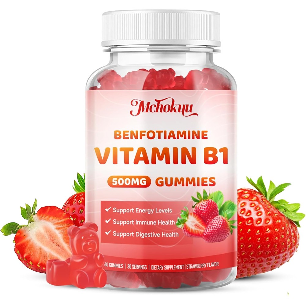 Mchokuu Vitamin B1 Gummies front view bottle packaging