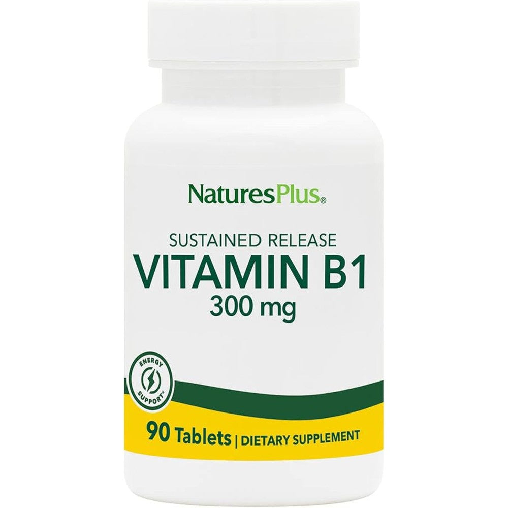 NaturesPlus Vitamin B1 300 mg Sustained Release Tablets front view bottle