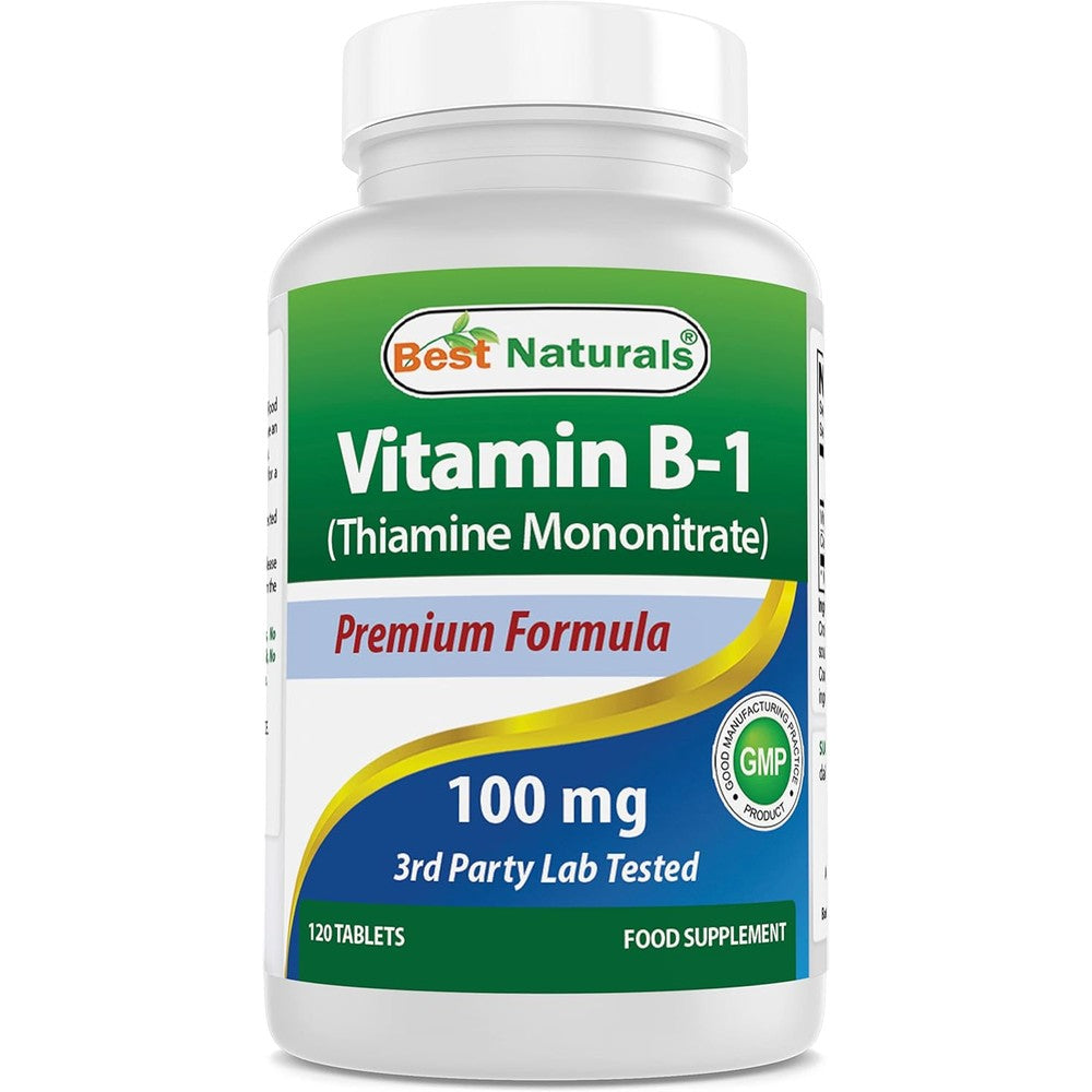 Best Naturals Vitamin B1 Thiamine Mononitrate 100mg 120 Tablets front bottle view buy authentic USA supplement online