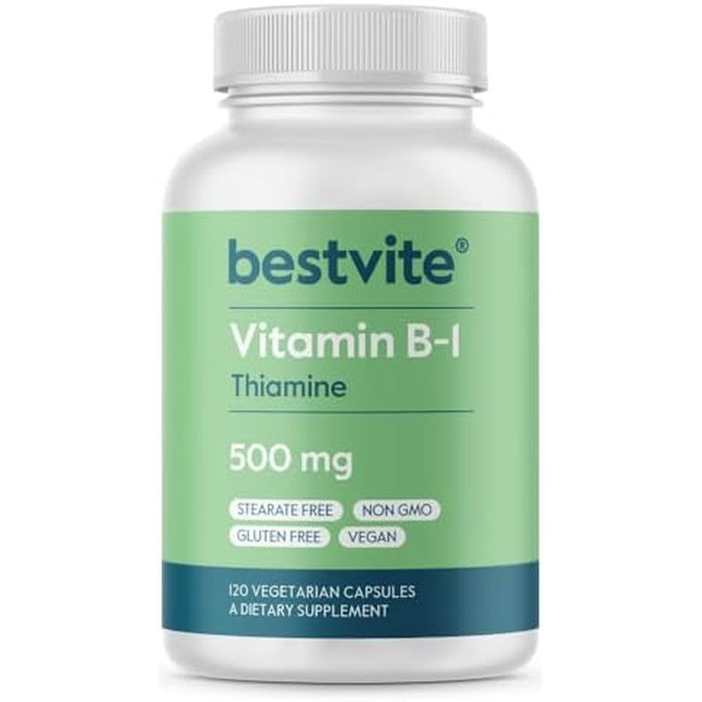 Bestvite Vitamin B1 Thiamin 500mg supplement front bottle view