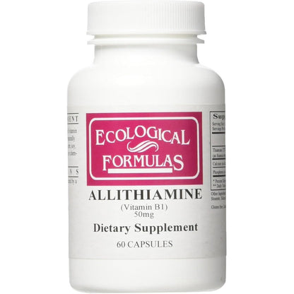 Ecological Formulas Allithiamine Vitamin B1 50mg front bottle view for cellular energy metabolism