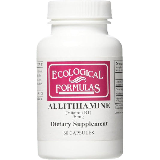 Ecological Formulas Allithiamine Vitamin B1 50mg front bottle view for cellular energy metabolism