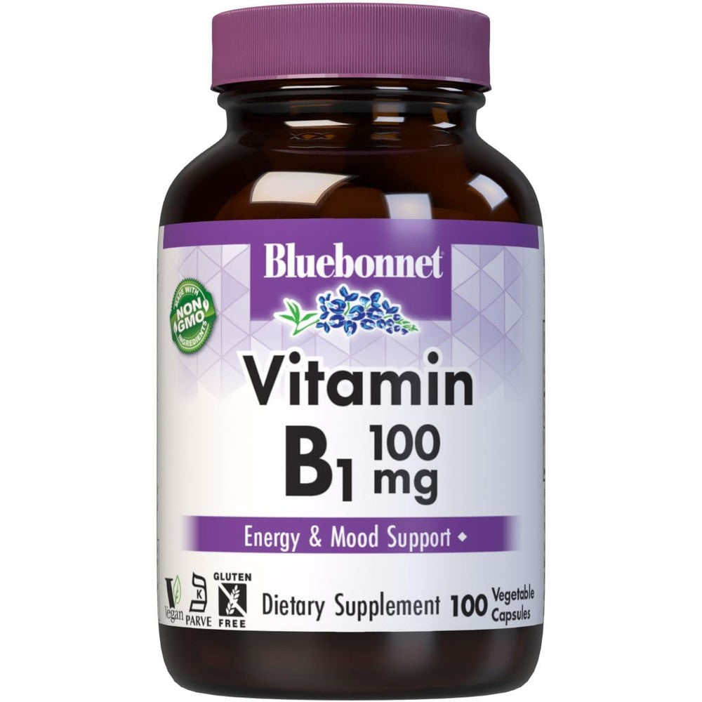 BlueBonnet Vitamin B1 100 mg bottle front view supplement