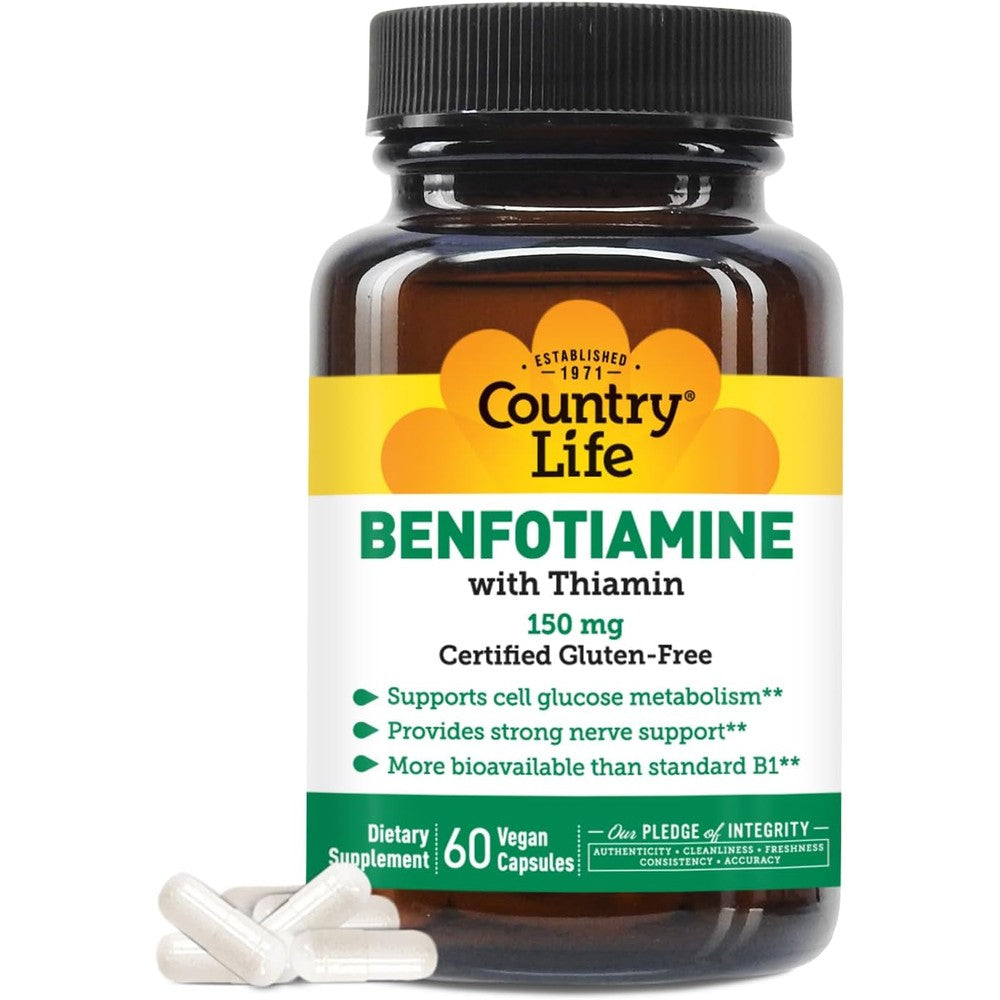 Country Life Benfotiamine With Thiamin front view bottle