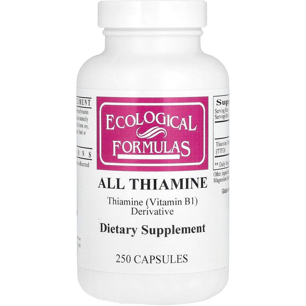 Ecological Formulas Allithiamine Vitamin B1 front view bottle packaging