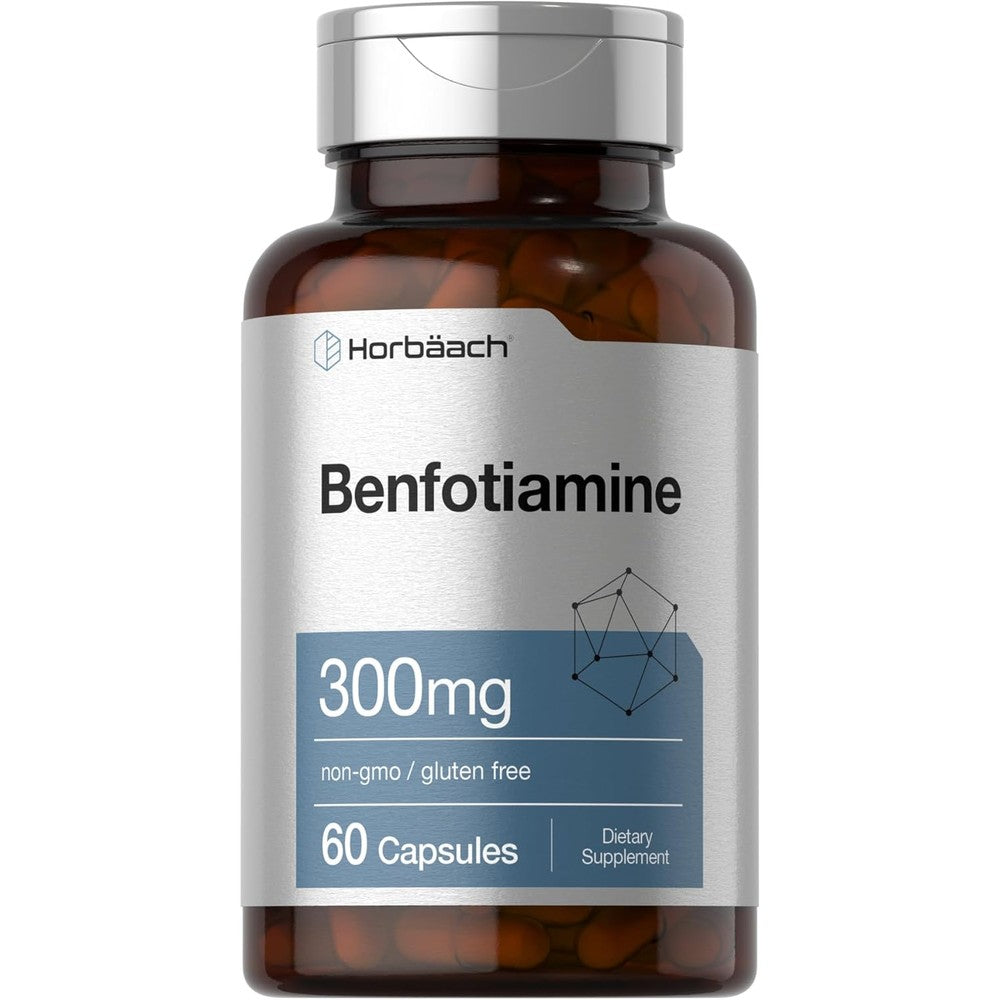 Horbäach Benfotiamine 300mg front bottle view