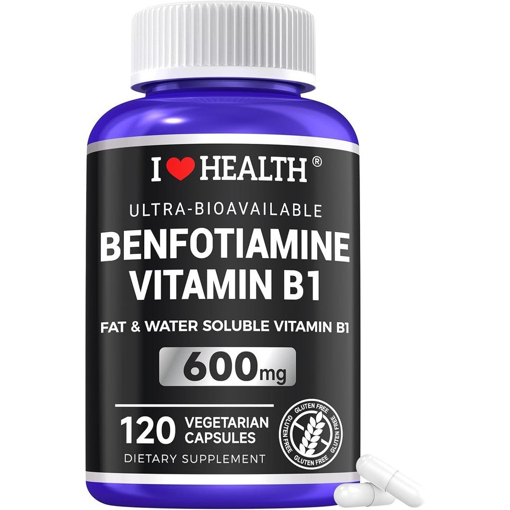 I Love Health Benfotiamine Vitamin B1 front bottle view