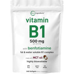 Micro Ingredients Vitamin B1 Thiamine 500mg softgels front pouch view