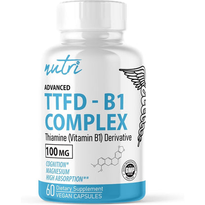 Nature's Fusions TTFD Thiamine B1 100mg supplement front bottle view