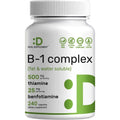 Deal Supplements Vitamin B1 500mg with Benfotiamine front view bottle packaging