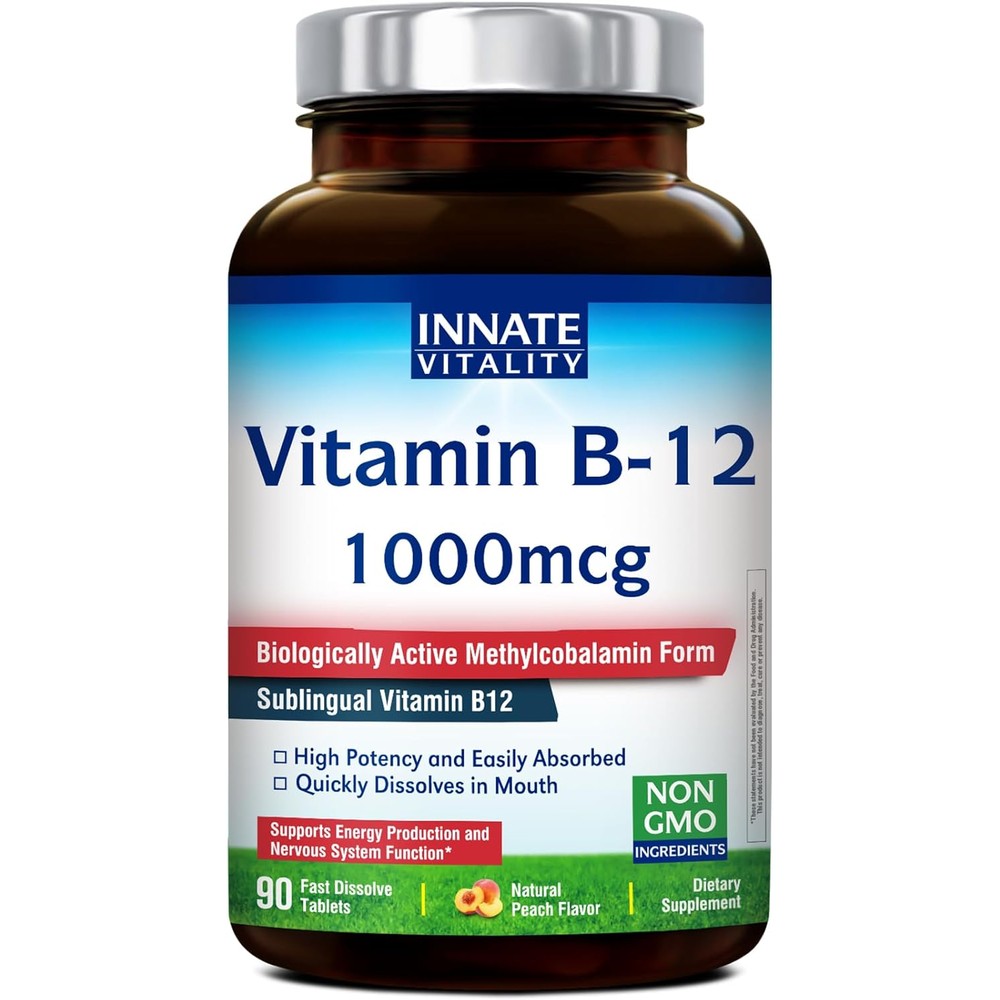Innate Vitality Vitamin B12 1000mcg sublingual bottle front view