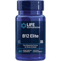Life Extension B12 Elite 60 lozenges front view bottle showing premium USA packaging.