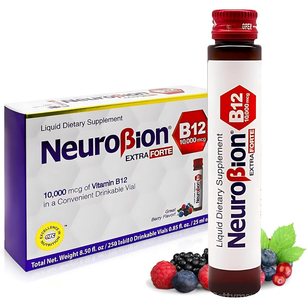 Neurobion Extra Forte Vitamin B12 10000 mcg liquid supplement box front view