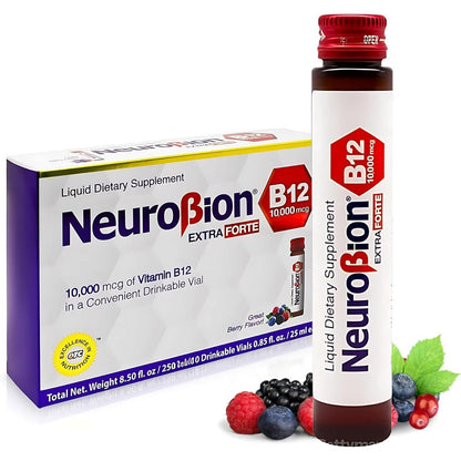 Neurobion Extra Forte Vitamin B12 10000 mcg liquid supplement box front view