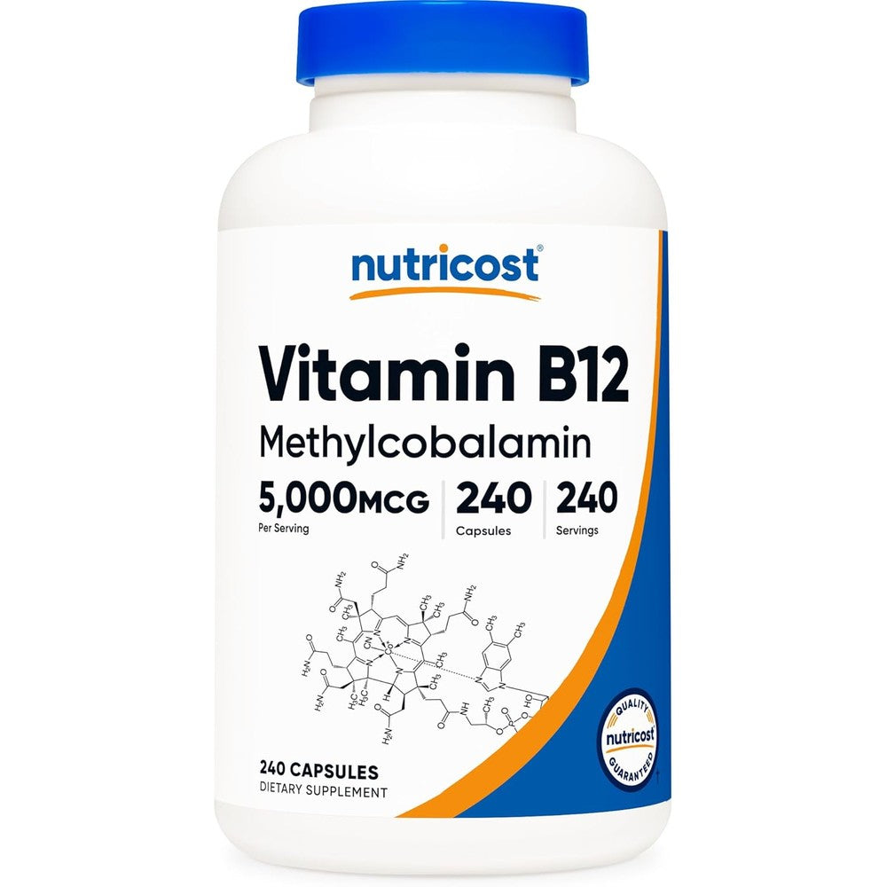 Nutricost Vitamin B12 Methylcobalamin 5000mcg capsules for energy and metabolism