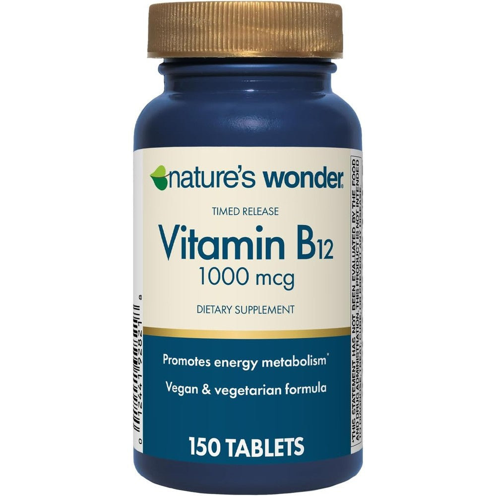 Nature's Wonder Vitamin B12 1000mcg Timed Release bottle front view