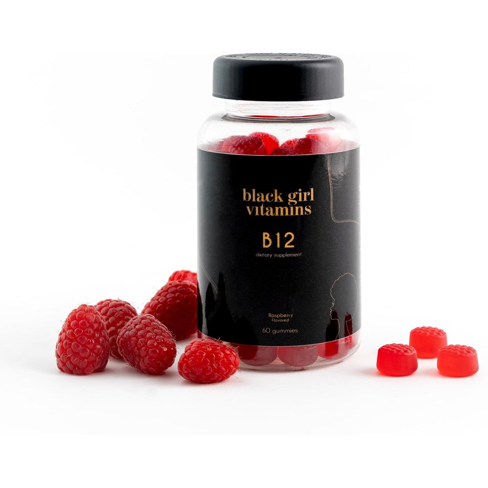 Black Girl Vitamins Vitamin B12 Raspberry Gummies bottle front view