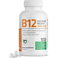 Bronson Vitamin B12 1000 mcg Sustained Release 100 tablets front bottle view for energy production