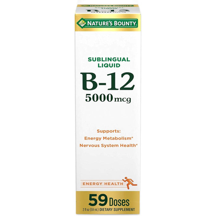 Nature's Bounty vitamin B12 liquid front view bottle packaging