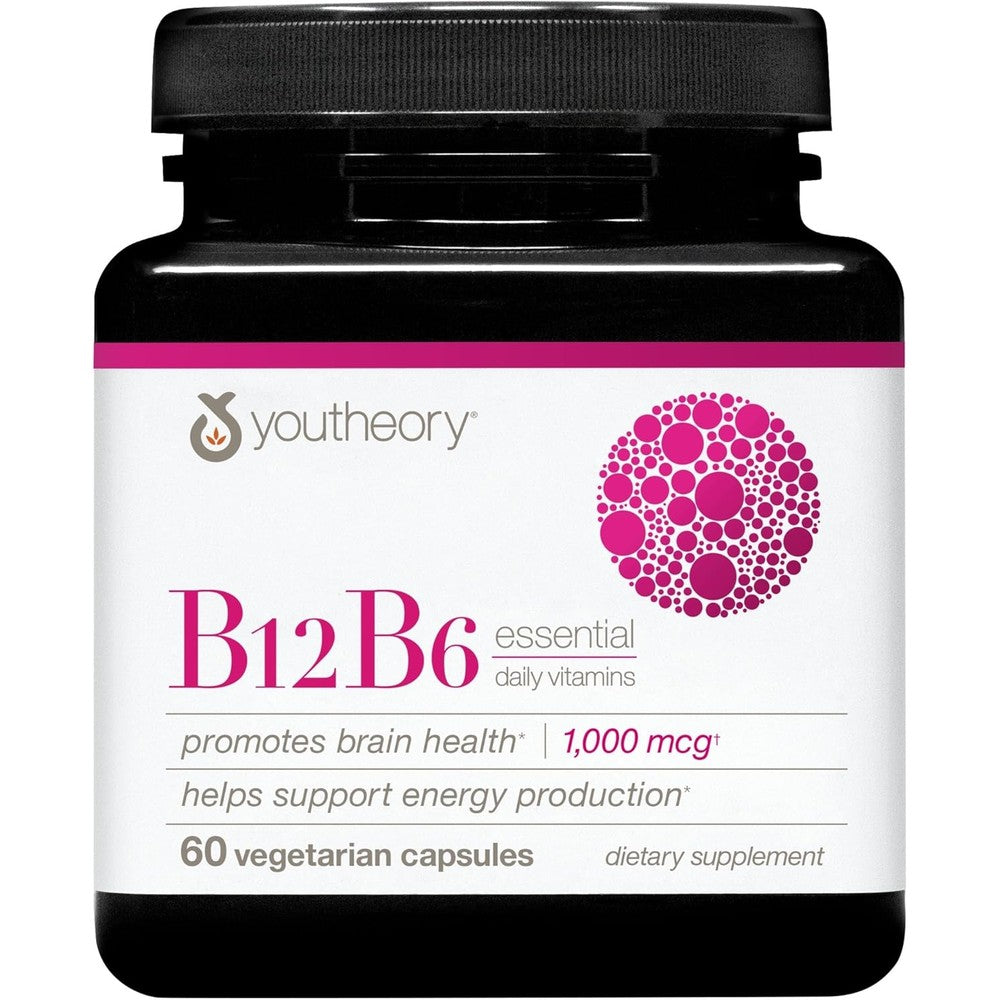 Youtheory Vitamin B12 B6 supplement bottle front view