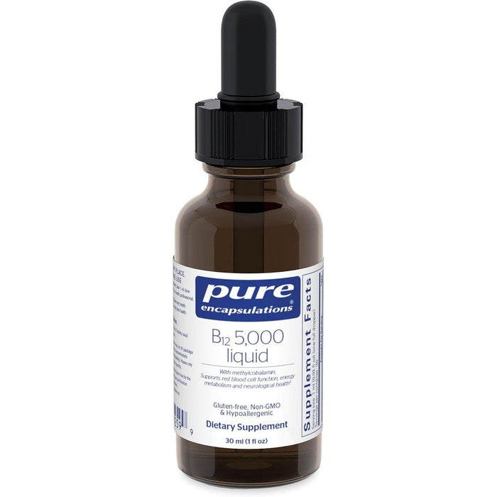 Pure Encapsulations B12 5000 Liquid Drops 30 ml bottle front view showing product labeling