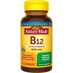 Nature Made Extra Strength Vitamin B12 2500 Micrograms bottle front view showing energy metabolism support text