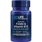 Life Extension BioActive Folate and Vitamin B12 supplement bottle front view