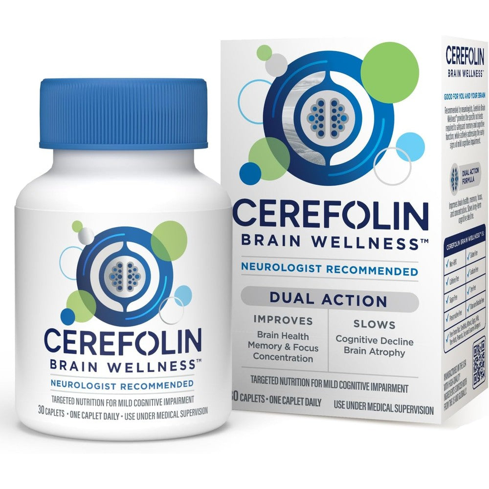 Cerefolin Brain Wellness cognitive support caplets bottle front view