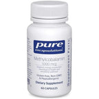 Pure Encapsulations Methylcobalamin 1000 mcg bottle front view showing authentic vitamin B12 supplement