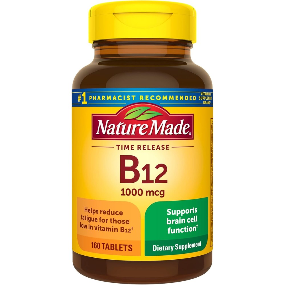 Nature Made Vitamin B12 1000 mcg time release tablets front view
