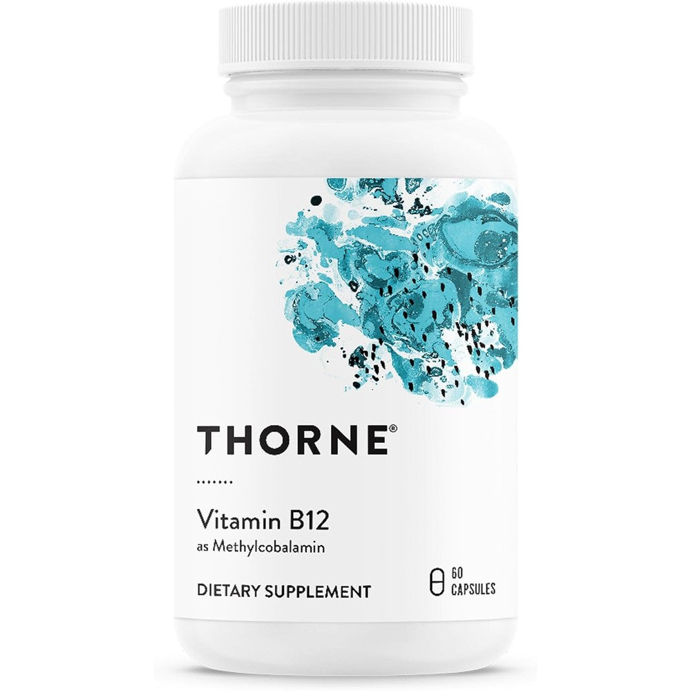 Thorne Vitamin B12 Methylcobalamin 1mg front view showing authentic imported packaging