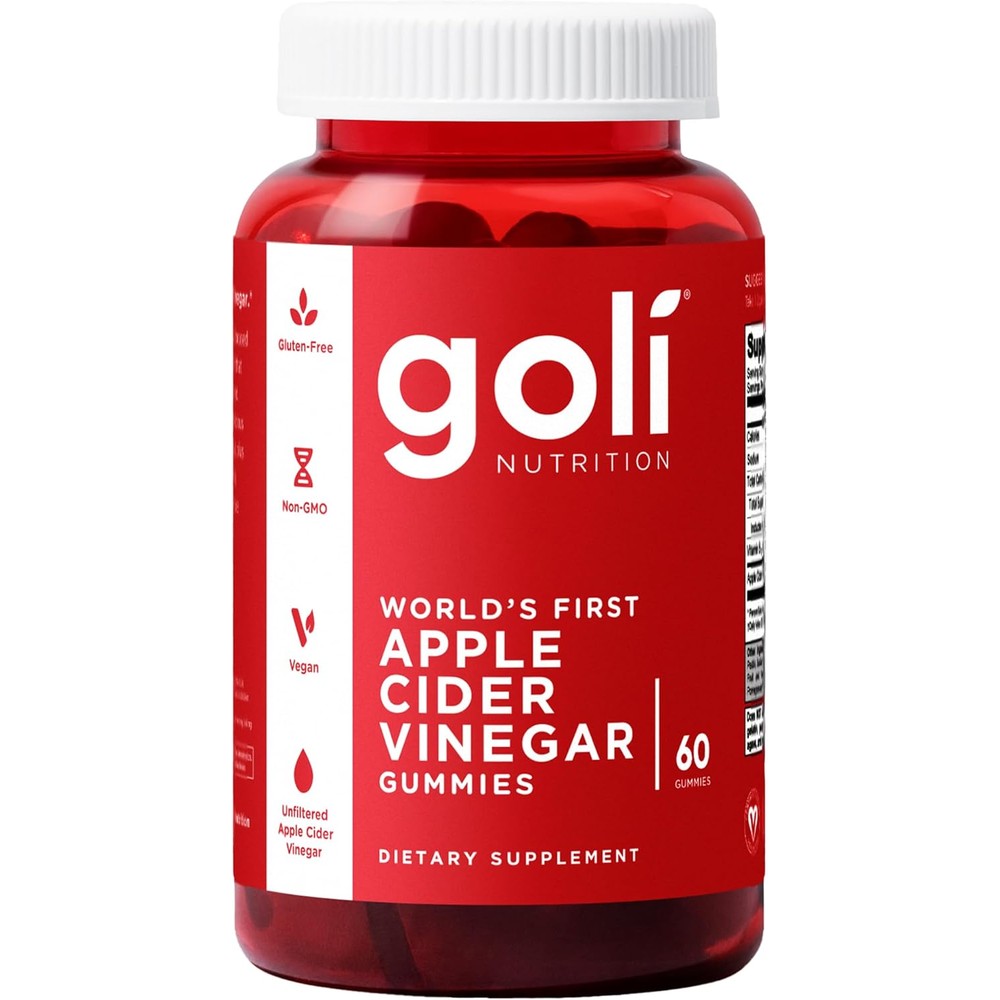 Goli Apple Cider Vinegar Gummies front view bottle for digestion support