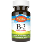 Carlson Vitamin B2 100 mg 100 tablets front bottle view for authentic riboflavin supplement India