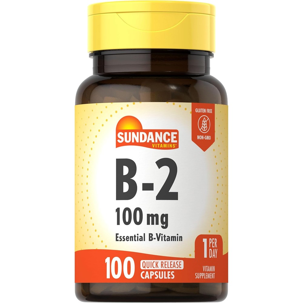 Sundance Vitamin B2 100mg supplement bottle front view