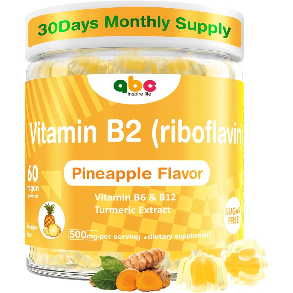INSPIRELIFE ABC Vitamin B2 Gummies front view bottle for energy support