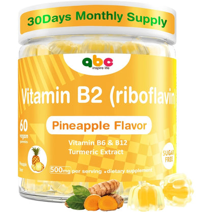 INSPIRELIFE ABC Vitamin B2 Gummies front view bottle for energy support