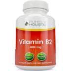 Purely Holistic Vitamin B2 Riboflavin 400mg bottle front view for cellular energy