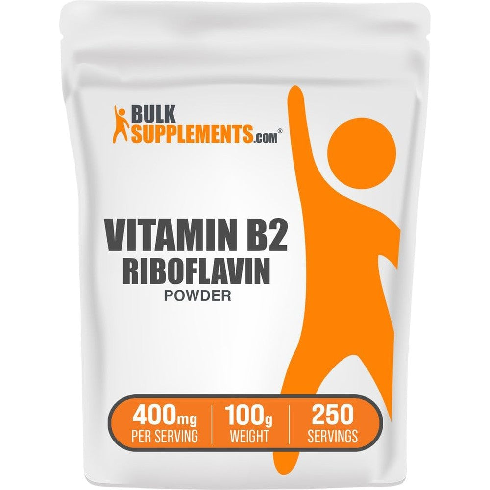BulkSupplements Riboflavin Vitamin B2 Powder front view pouch