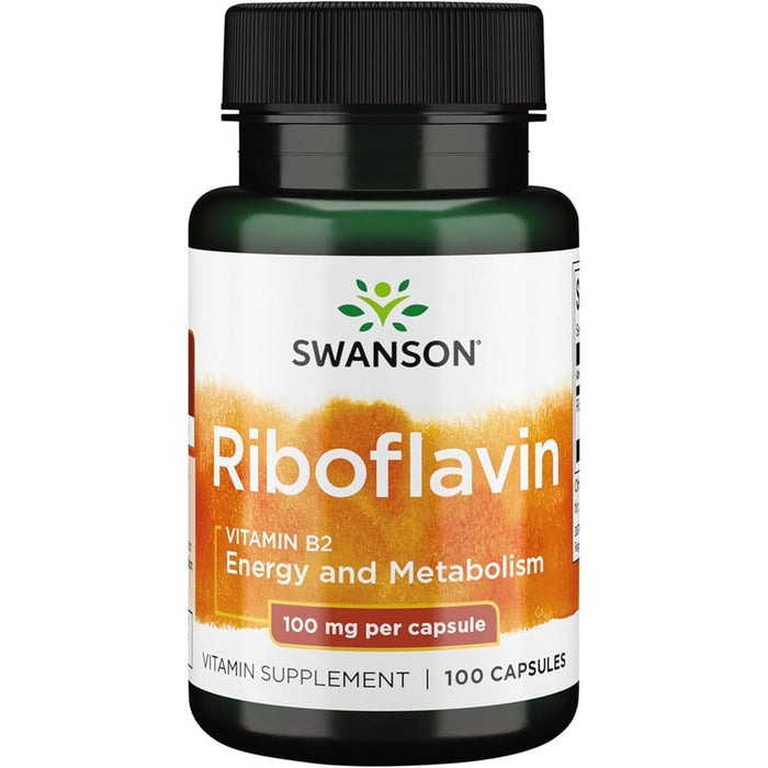 Swanson Vitamin B2 Riboflavin 100mg front view bottle